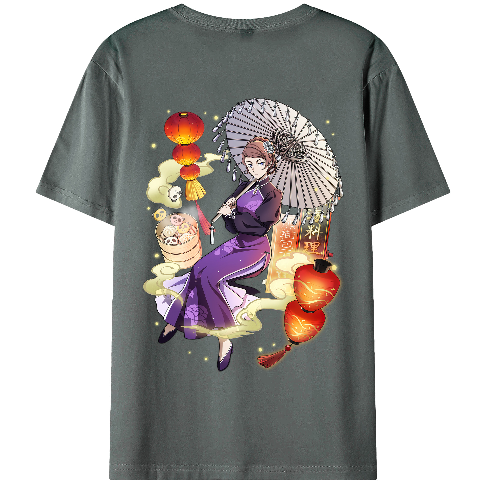 （画像用） 文豪ストレイドッグス Bungo Stray Dogs 綿100％ メンズ半袖Tシャツ（バックプリント） 通気性